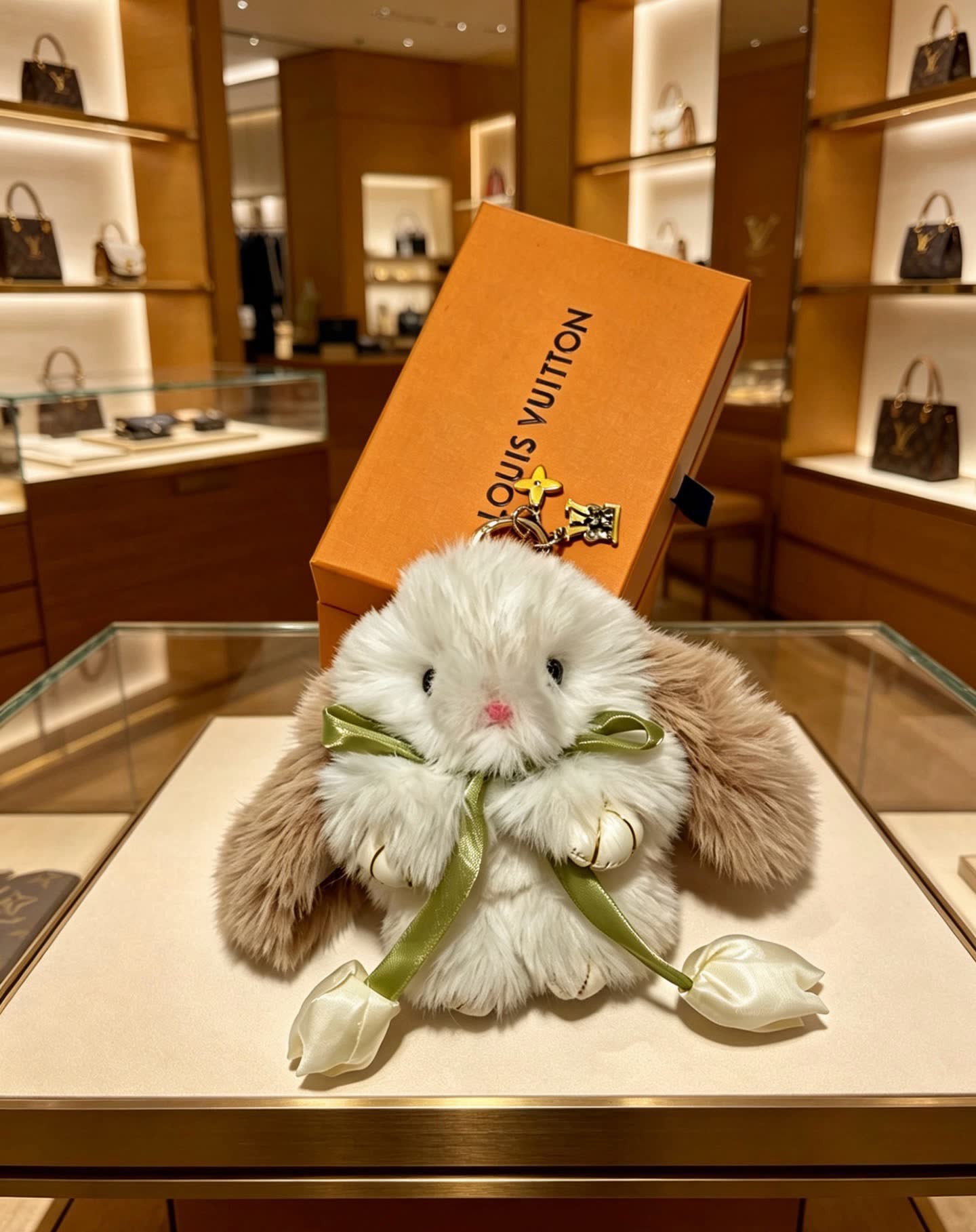 Louis Vuitton White Bunny Keychain